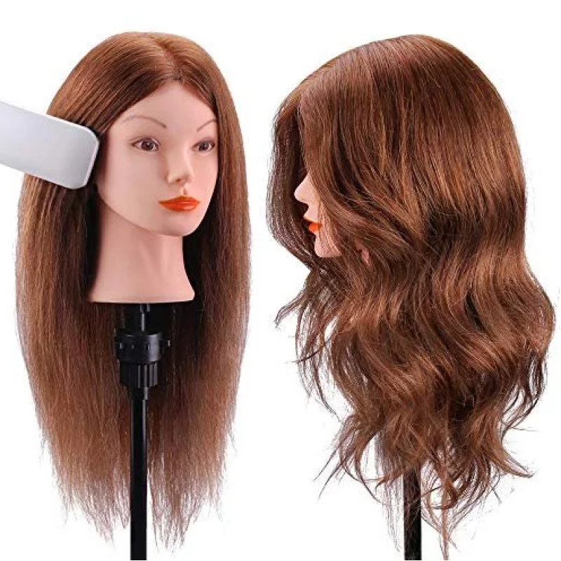 Εκπαιδευτική κούκλα κομμωτικής 100%  Φυσικό μαλλί  47cm